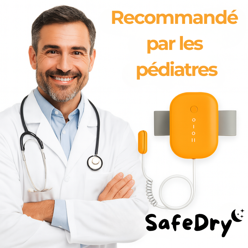SafeDry™ – L’alarme anti-énurésie qui aide votre enfant à passer des nuits sèches